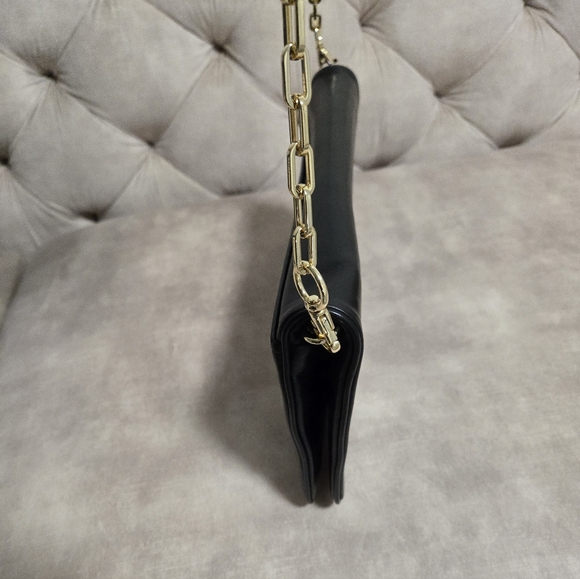 Tory Burch Reva Bombe black leather clutch/shouder bag - Picture 3 of 13